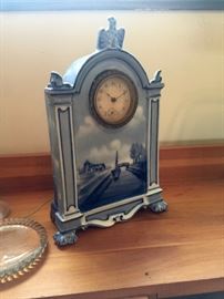 Antique blue Delft clock