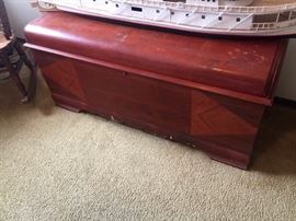 Cedar chest with shelf