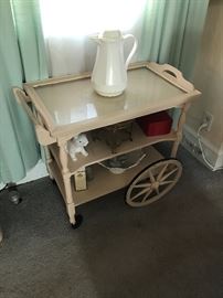 Vintage Light Wood Teacart