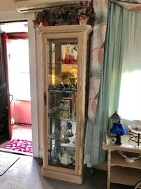 Vintage Wood Curio Cabinet