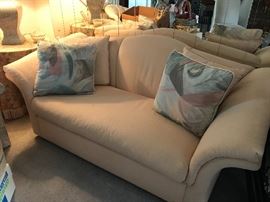 Beige Upholstered Sofa