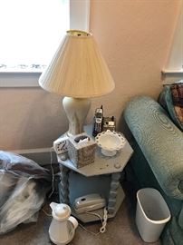 Lamp, Table, Milkglass, Coffee Flask