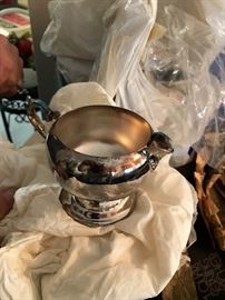 Silver Plate Creamer & Sugar Bowl