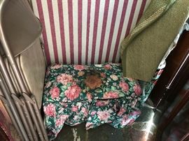 Bench with Floral Cover