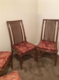 Bamboo Backed Dining Room Chairs -- 4 total
