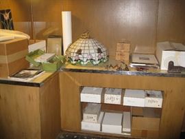 Stain glass shade, glass and items to make all things stained glass