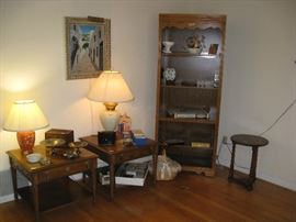 Matching end tables - wood shelf unit
