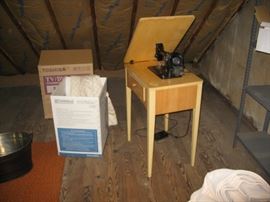 Blond sewing cabinet