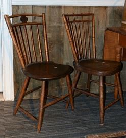 Assembled set of four birdcage Windsor chairs