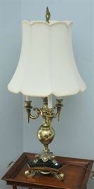 Quality brass table lamp with onyx