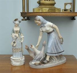 Copenhagen figurine with Royal Dux figure