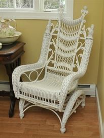 Ornate wicker stantion rocker