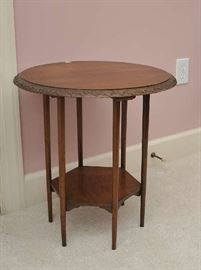 Carved oak round drink table