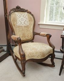 Victorian walnut rocker