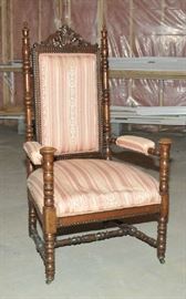 Victorian walnut armchair, 1890