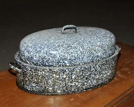 Enamelware covered platter