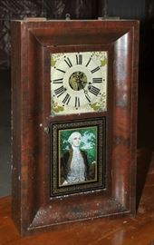 Empire shelf clock, Clark & Gilbert, Washington tablet 