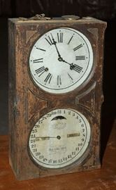 Ithaca double dial calendar clock (as-is)