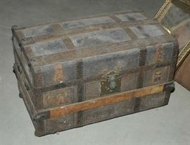 Victorian trunk with contents, prints and ephemera