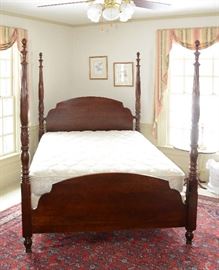 Sheraton mahogany Queen size tall four poster bed