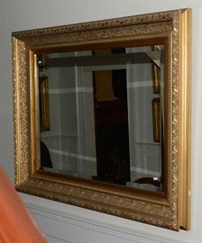 Gilt wood beveled glass mirror 