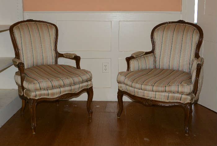 2 French Louis XV style lounge chairs