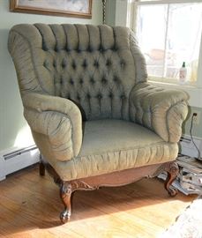 Victorian French gentleman chair, carved