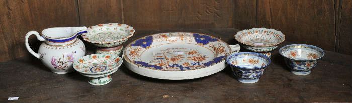 Imari porcelain warming plate/dish along with other related porcelain - 10"Dia warming dish