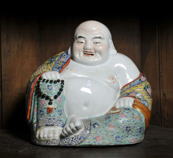 Large porcelain Buddha figure - 11.5"H 