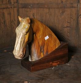 Tang horse head, fragment - 8.5"H