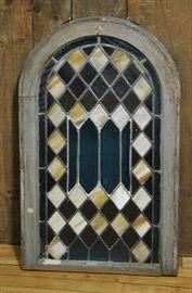Arched stained glass window