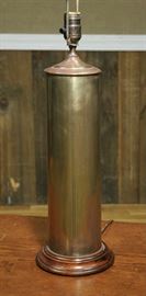 Brass lamp made from a 105 mm Howitzer shell casing