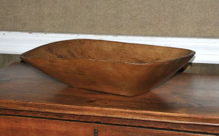 Large oblong wooden bowl