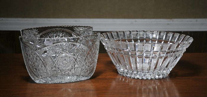Two crystal bowls - 4.75"H & 5.5"H