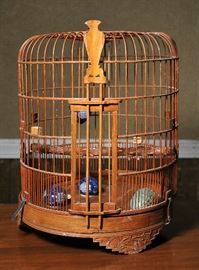 Wooden bird cage