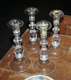 Set of 4 Steuben candlesticks 9.25" h 