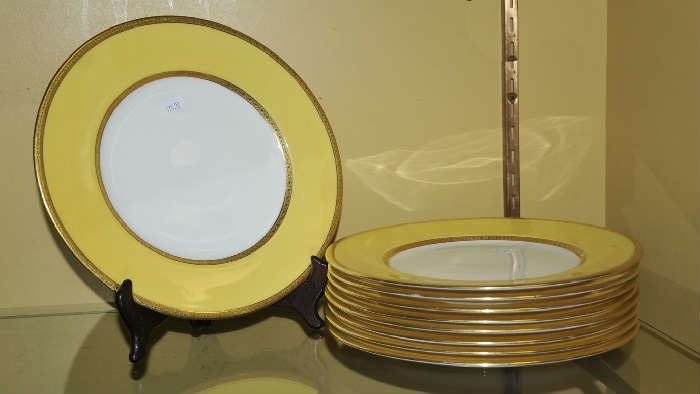 Set of 9 English Coalport plates, 10.5" d
