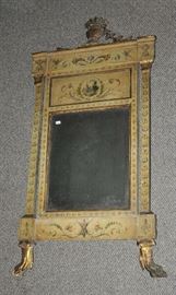 Italian 19th c. or earlier paint decorated wall mirror, probably Venetian 