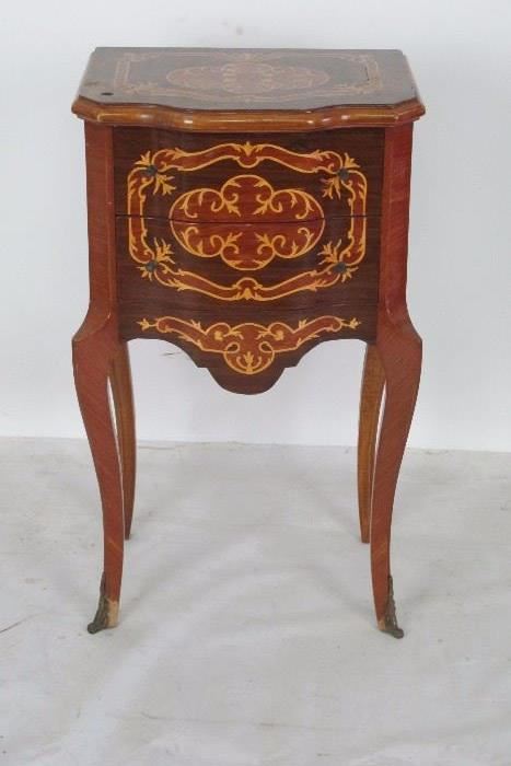2 Drawer Marquetry Stand