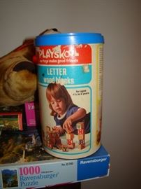 vintage playskool letter blocks