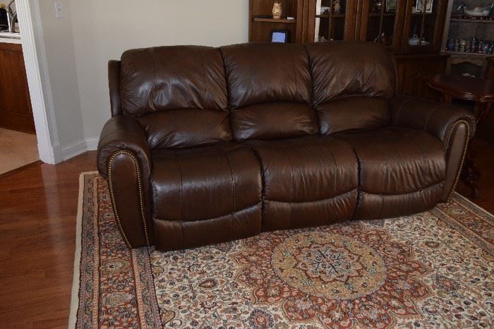 Custom Leather Dual Electric Recliner.  7 Feet Long. Very Comfortable