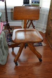 Authentic Antique Bankers Desk Chair