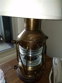 Anchor Lantern Base on this Brass Lamp