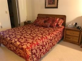 Queen bedroom set , dresser, chest of drawers and two night stands
