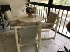Patio set used on indoor lanai