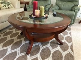 The coffee table 39.5 x 19. 5 tall