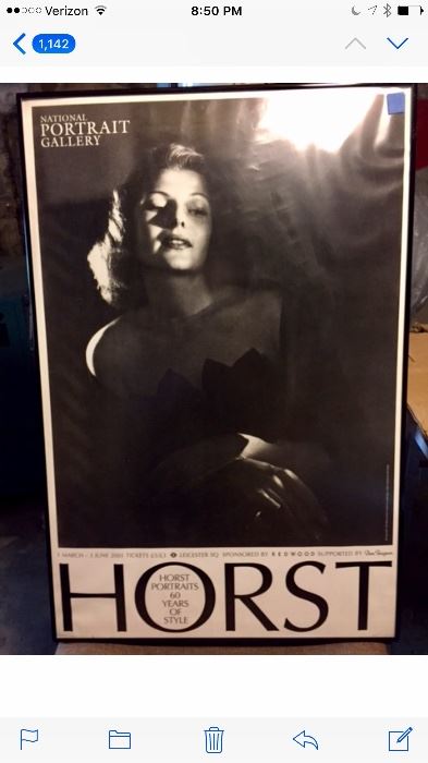 Rare vintage Rita Hayworth poster from Horst exhibit,  "60 Years of Style" National Portrait Gallery, 2001