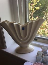 Large pottery Art Deco centerpiece vase