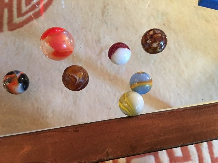 Hundreds of vintage handmade marbles -- sold as single lot