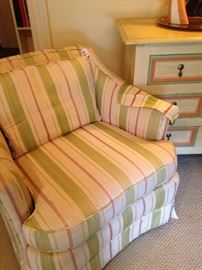 Striped bedroom chair